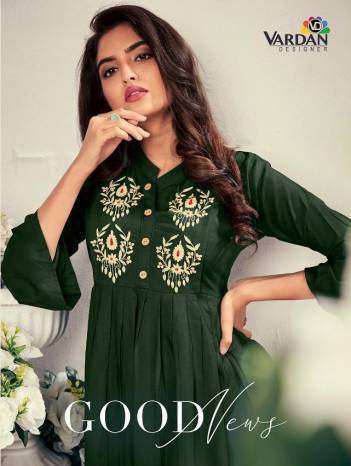 Good News vol 1 By Vardhan Designer Rayon Fabric Knee Length Kurtis
